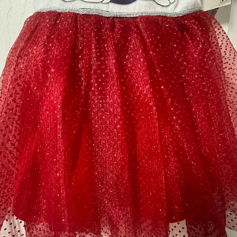 NWT Disney Minnie Mouse Baby Girl Dress 12M Red Glitter Tulle‎